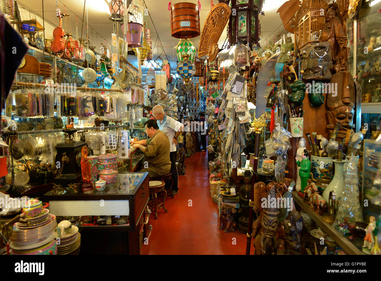 Antique shop, Jonker Street, Melaka, Malaysia Stock Photo, Royalty Free