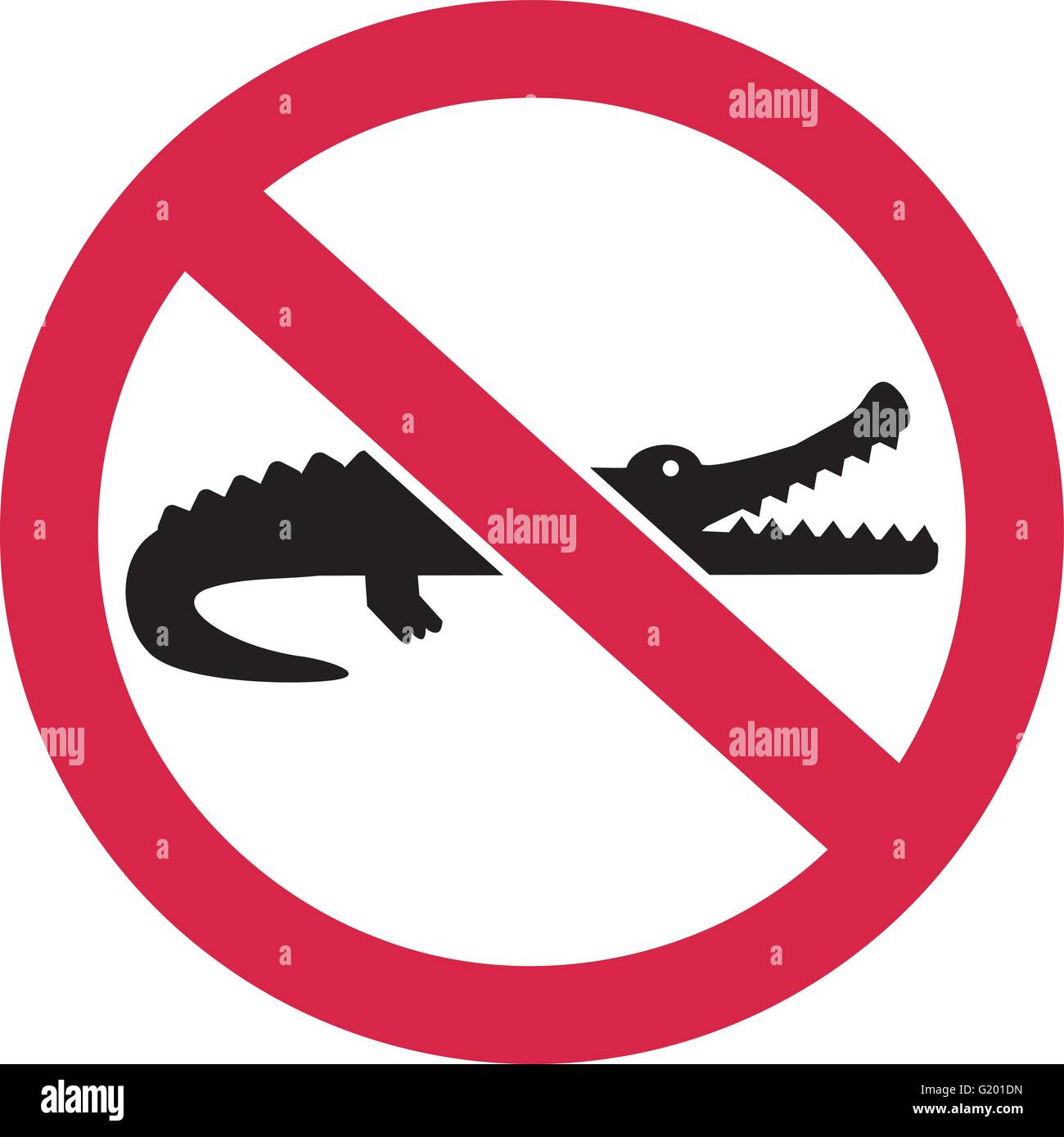 No Crocodiles Stock Vector Art & Illustration, Vector Image: 104492689