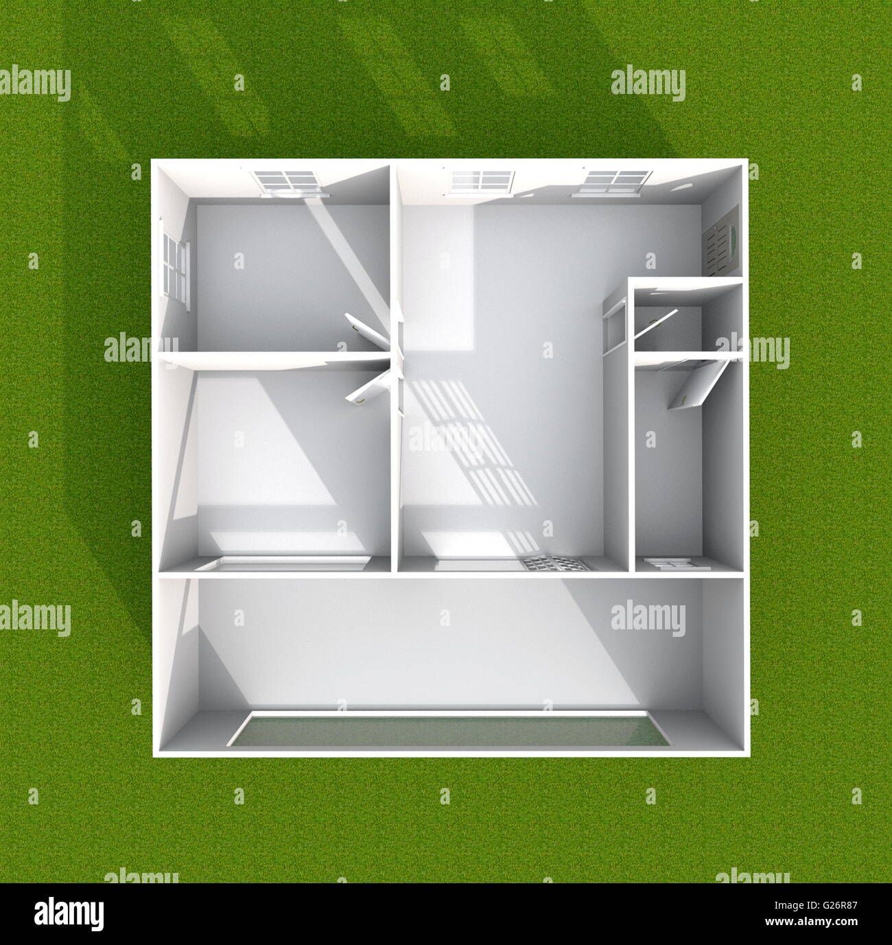 Empty Apartment Bathroom 3d interior rendering plan view of empty home apartment with green Empty Apartment Bathroom 3d interior rendering plan view of empty home apartment with green
