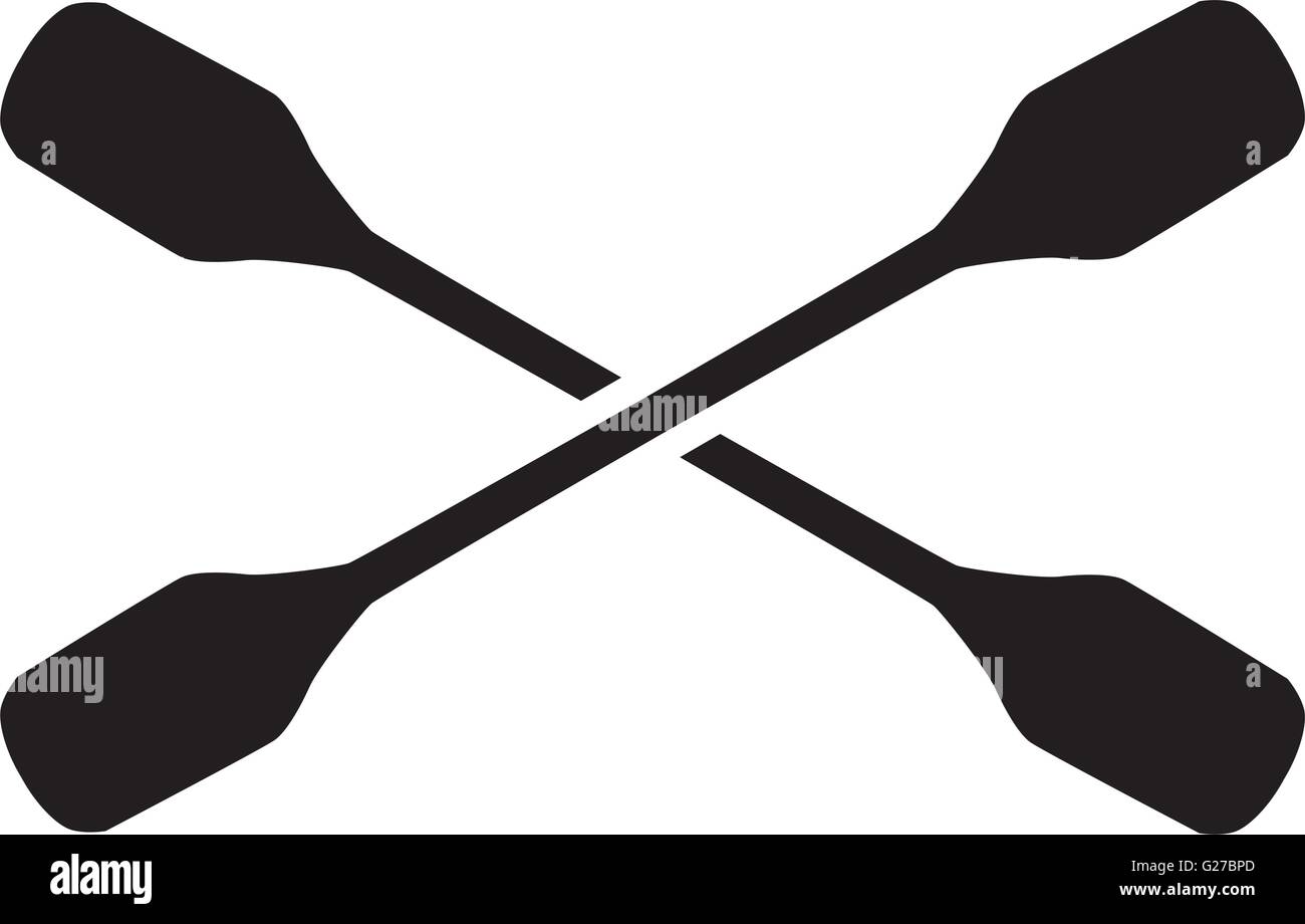 Crossed cayak doublebladed paddles Stock Vector Art & Illustration
