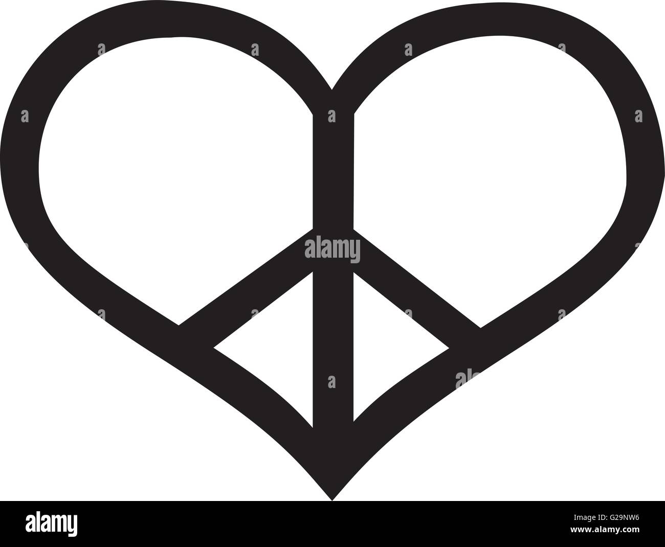 Peace sign in heart shape Stock Vector Art & Illustration, Vector Image