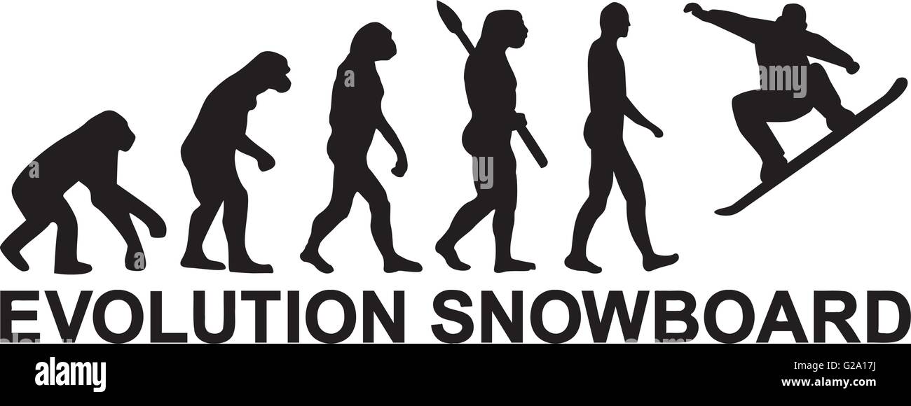 Snowboard Evolution Stock Vector Art & Illustration, Vector Image