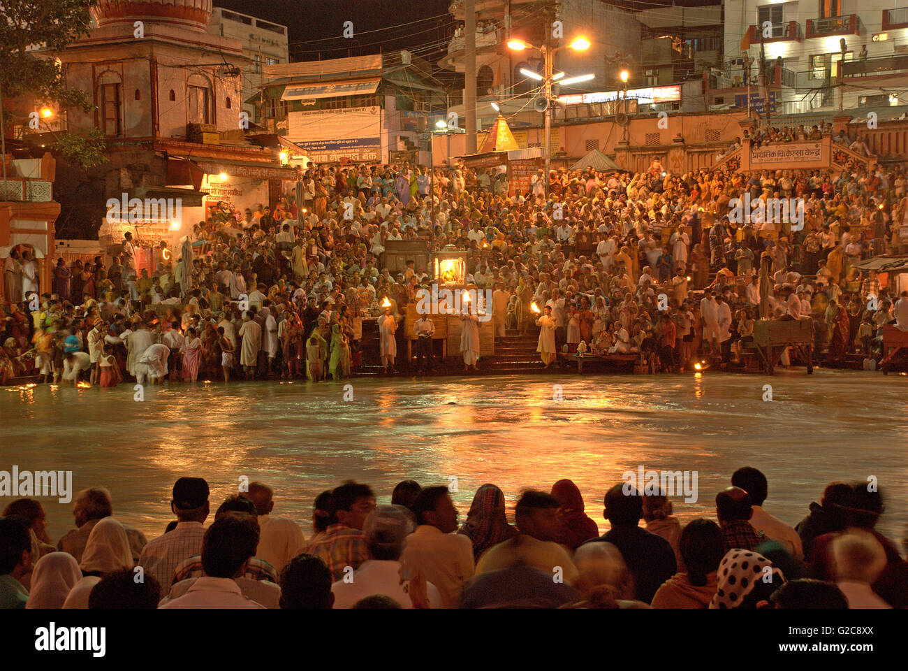 Evening Ganga Aarti Or Offerings To The Holy Ganga River Har Ki Paudi