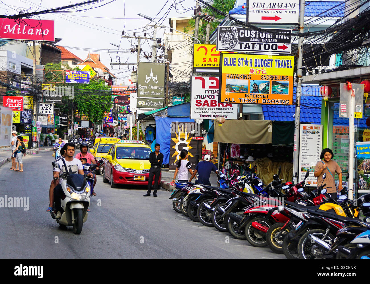 Chaweng Beach Road Main Street Of Koh Samui Thailand Stock Photo Alamy