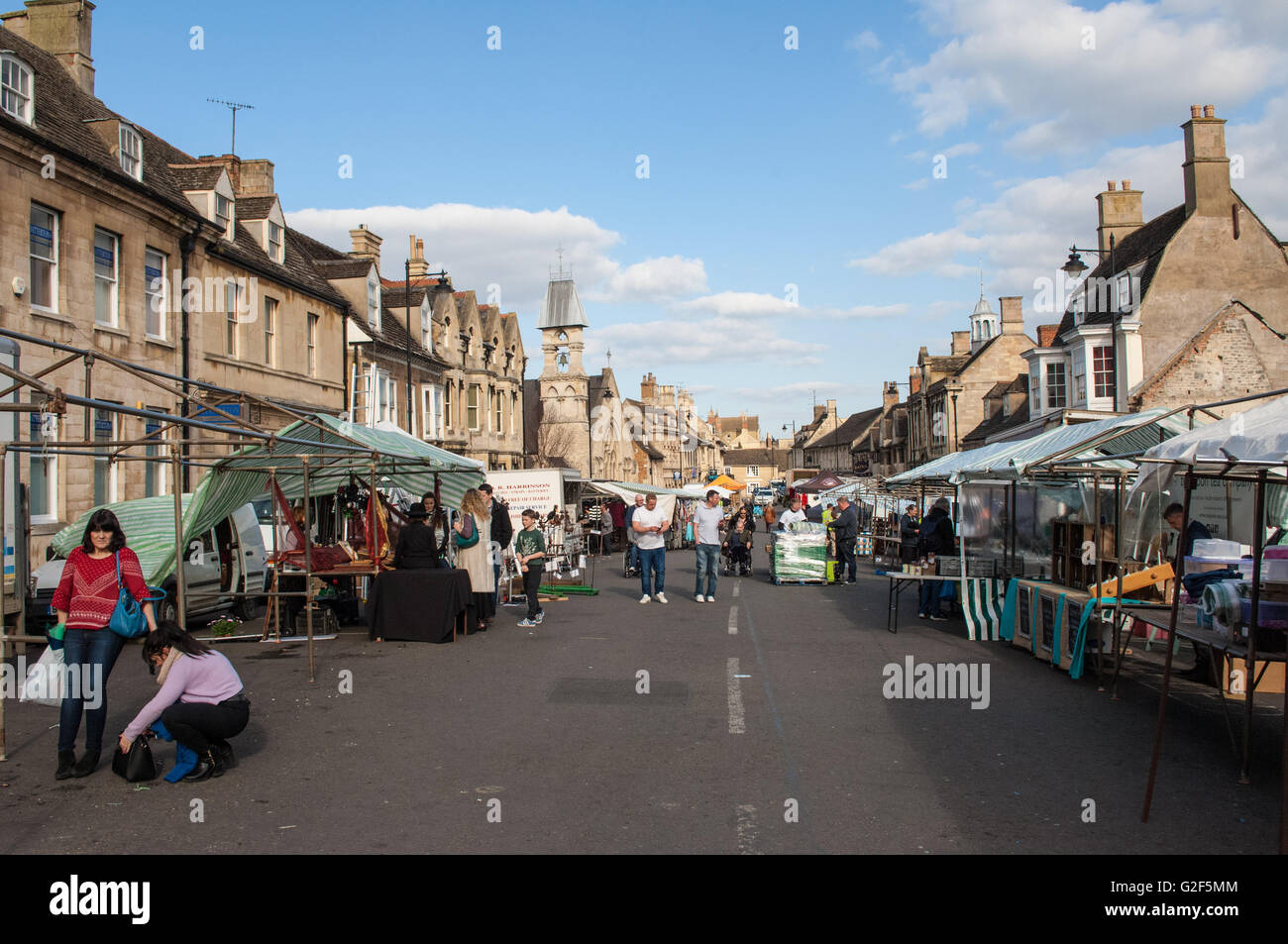 Stamford Lincolnshire market day Stock Photo, Royalty Free Image