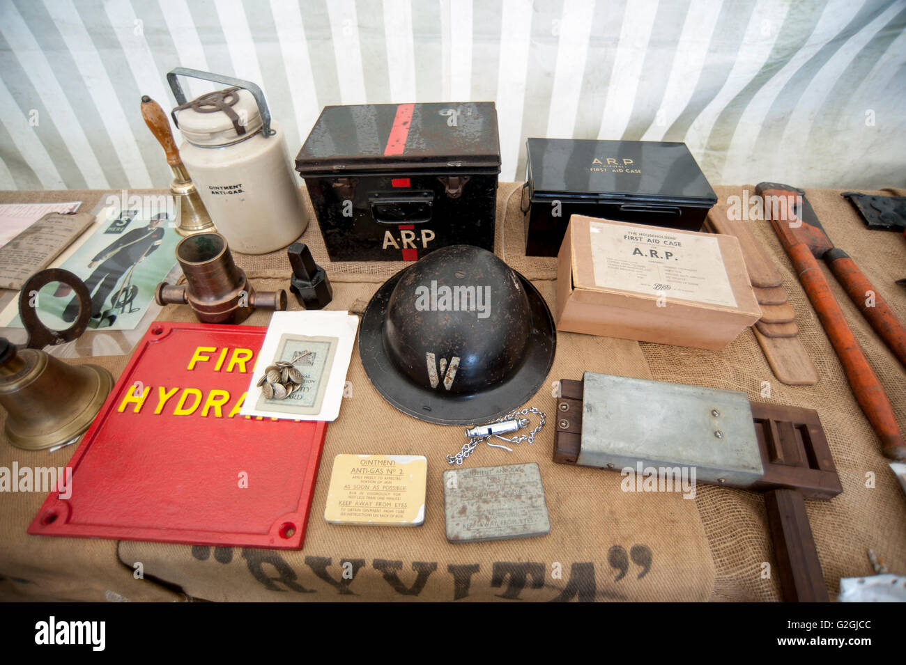 Display of WW2 memorabilia Stock Photo, Royalty Free Image 104857212