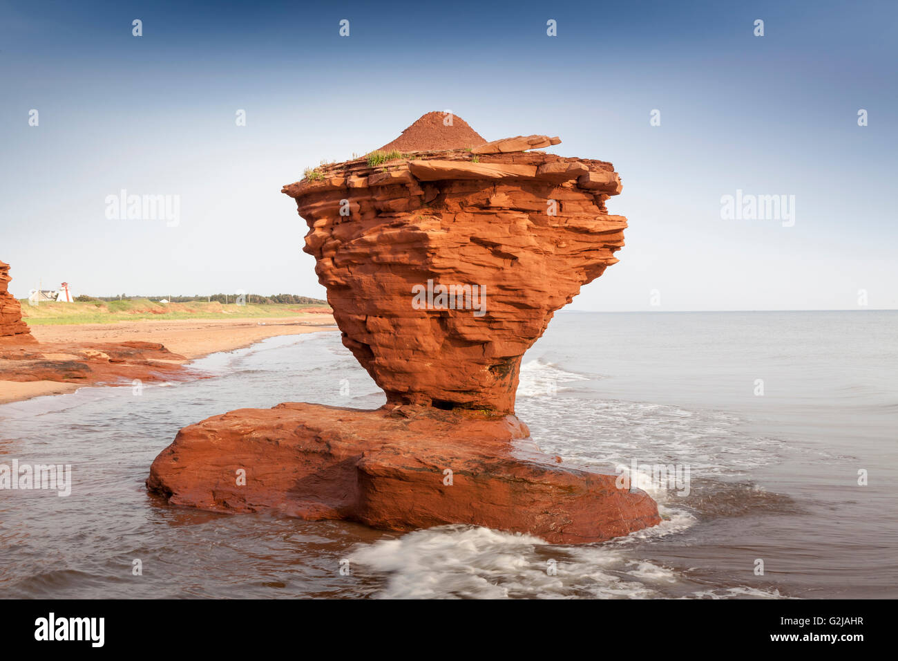 Teacup rock at Thunder Cove Beach, Prince Edward Island, Canada Stock