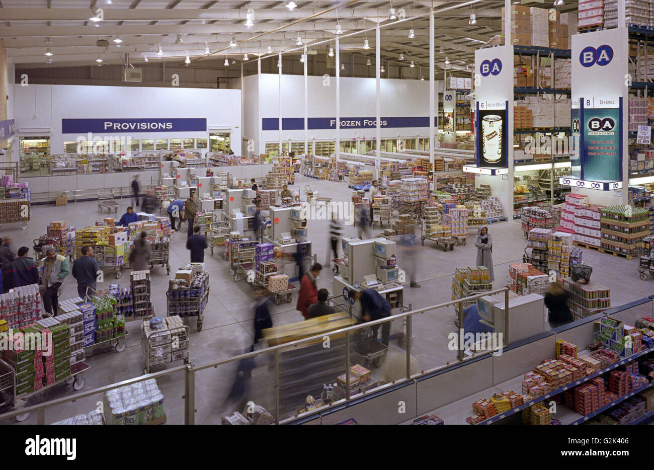 Interior of Cash and Carry Warehouse Stock Photo, Royalty Free Image
