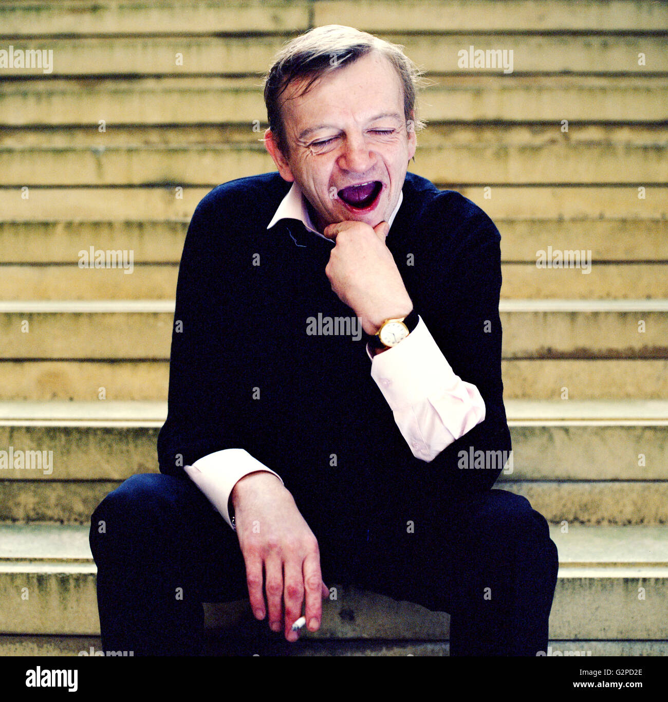 Mark E Smith lead singer of the Fall band photographed in London Stock Photo, Royalty Free Image