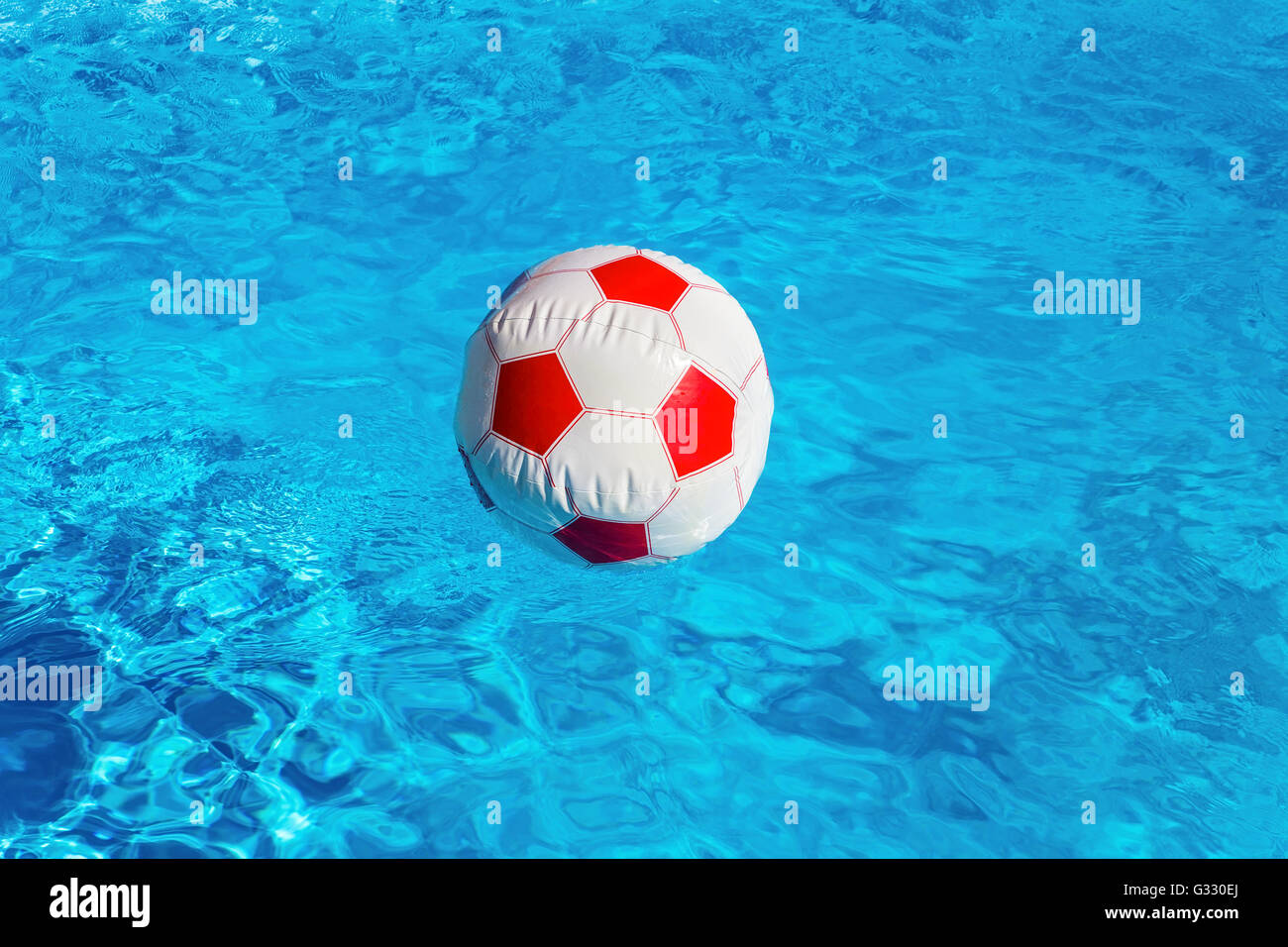 Pool Water With Beach Ball red white beach ball floating on water in blue swimming pool stock Pool Water With Beach Ball red white beach ball floating on water in blue swimming pool stock