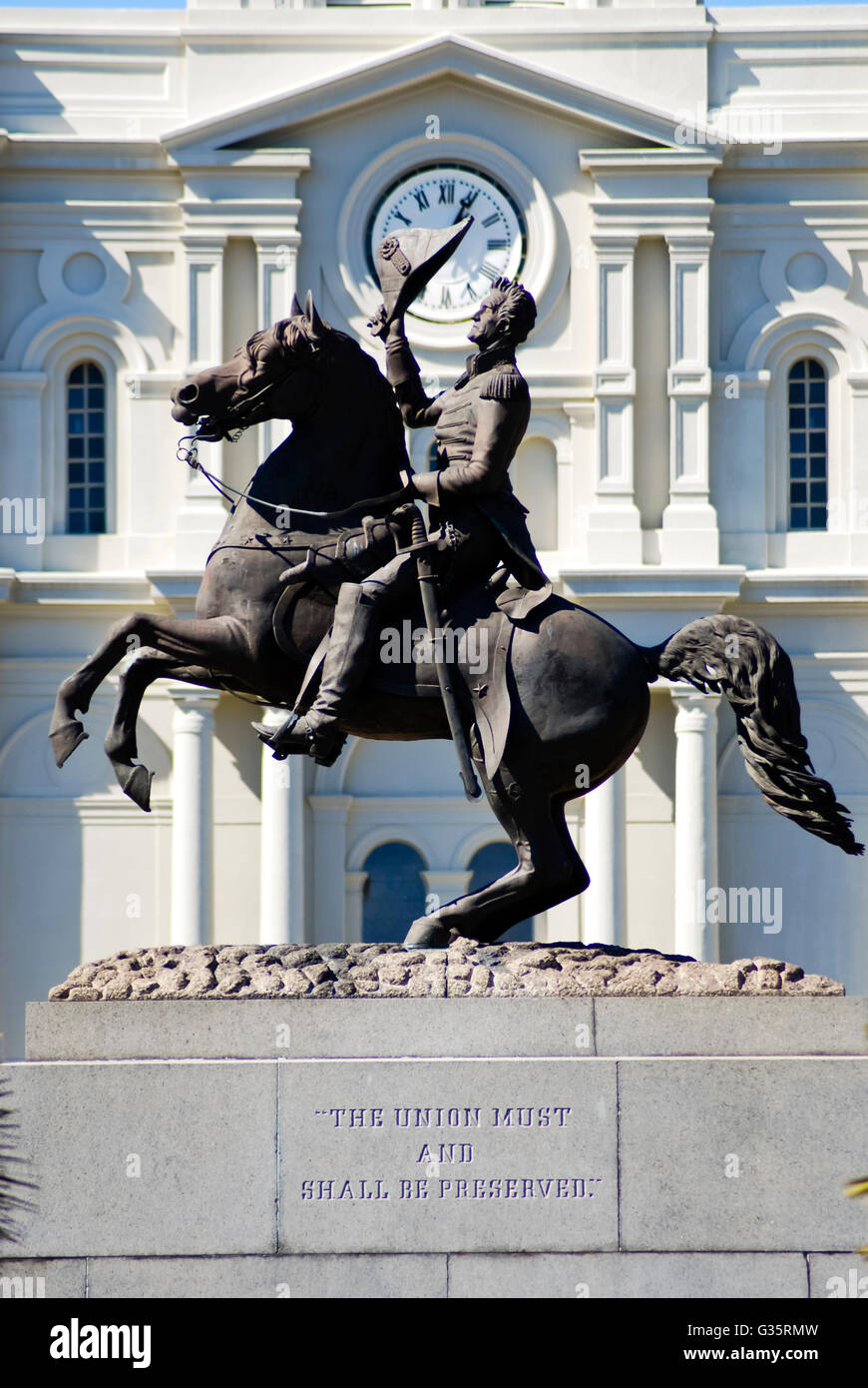The Andrew Jackson monument In Jackson Square New Orleans Louisiana