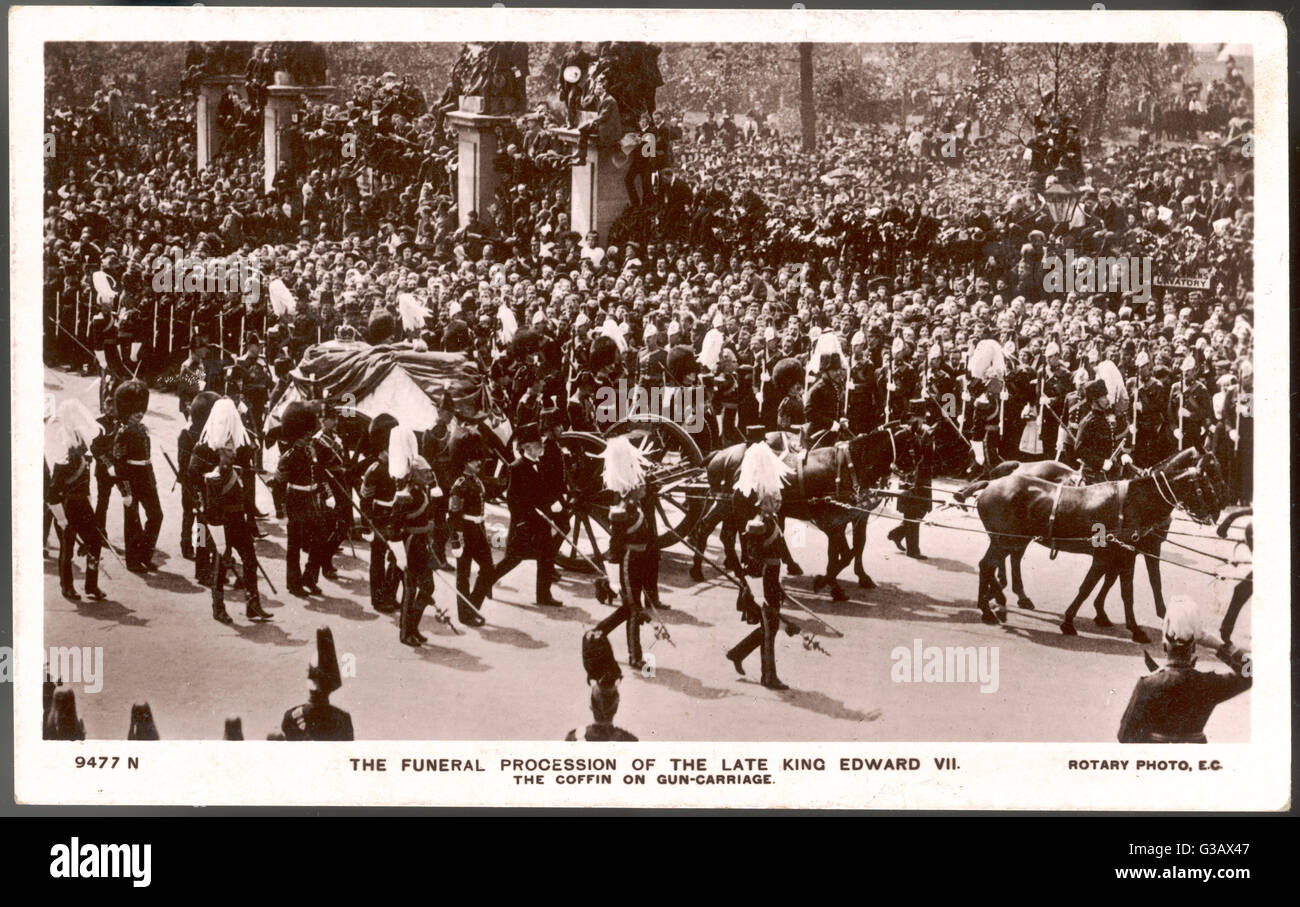 EDWARD VII His funeral procession his coffin is borne along on a Stock
