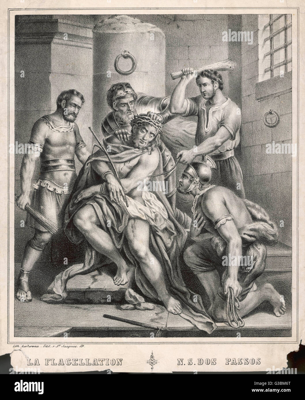 Jesus Is Scourged By The Soldiers And A Crown Of Thorns Is Placed Stock Photo Royalty Free 