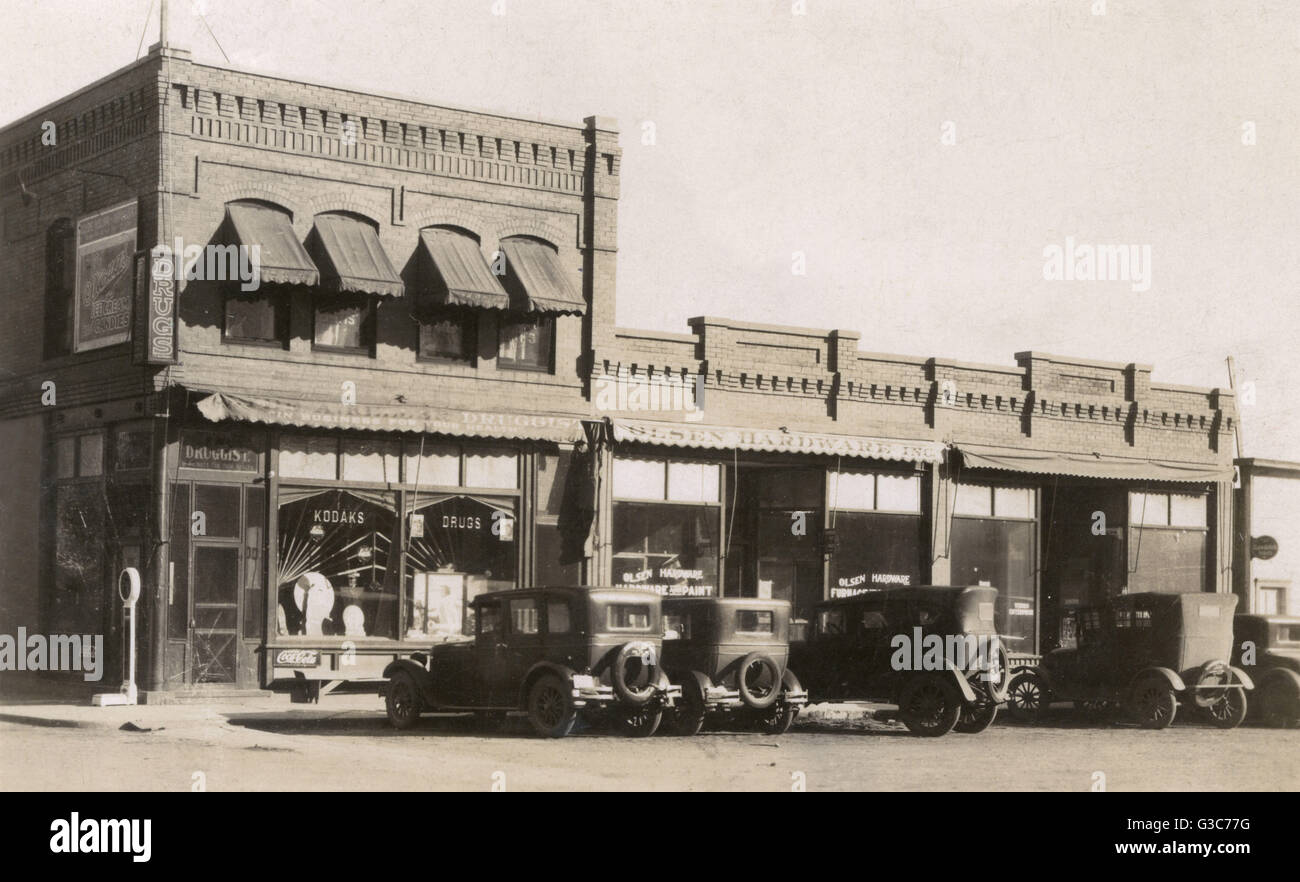 Shops in South Dakota, USA the Clyde A Keller drugstore
