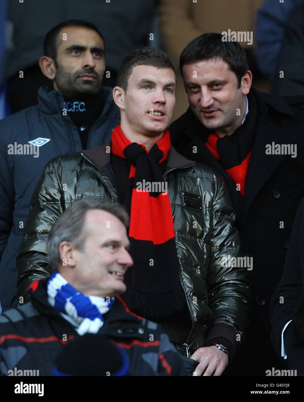 New Manchester City Signing Edin Dzeko Centre In The Stands Stock