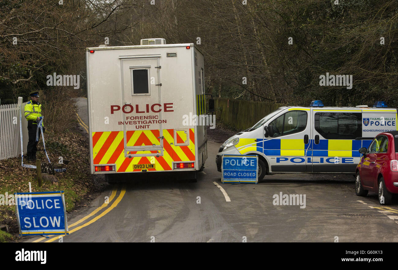 A Thames Valley Police Forensic Investigation Unit Arrives Near The