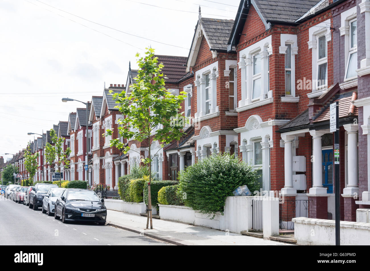 Terraced houses on Stapleton Road, Tooting Bec, London Borough of Stock