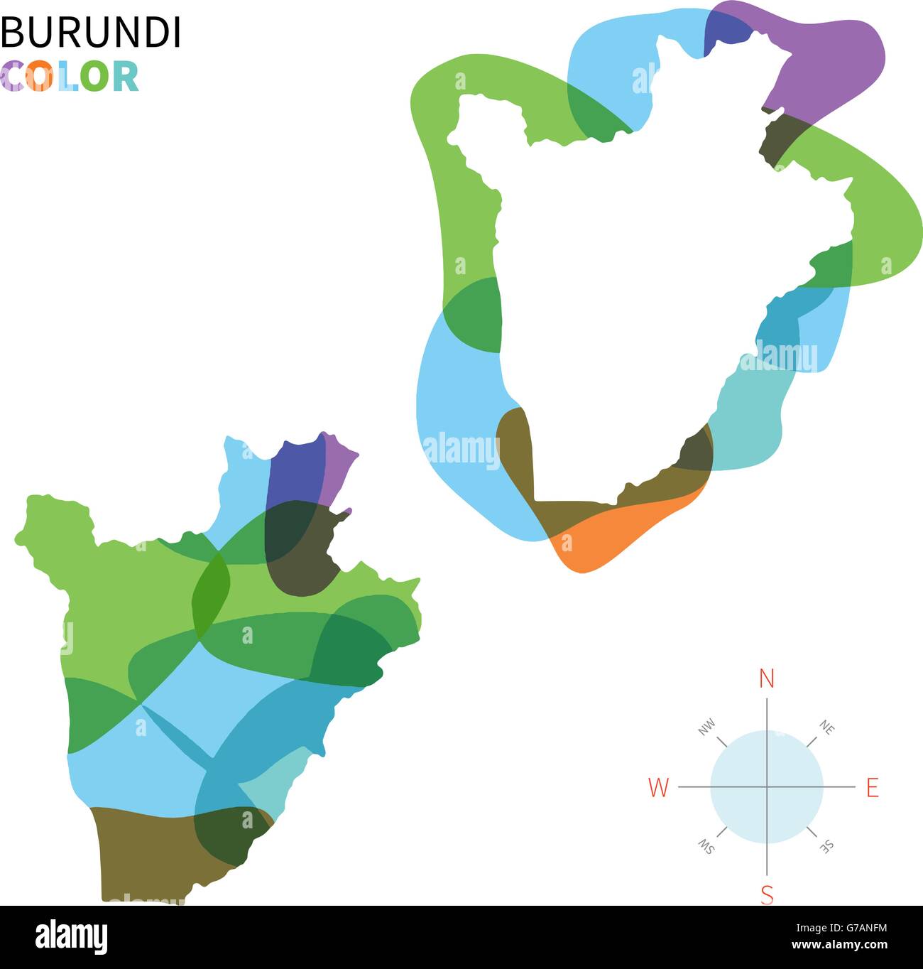 Abstract Vector Color Map Of Burundi Stock Vector Image Art Alamy