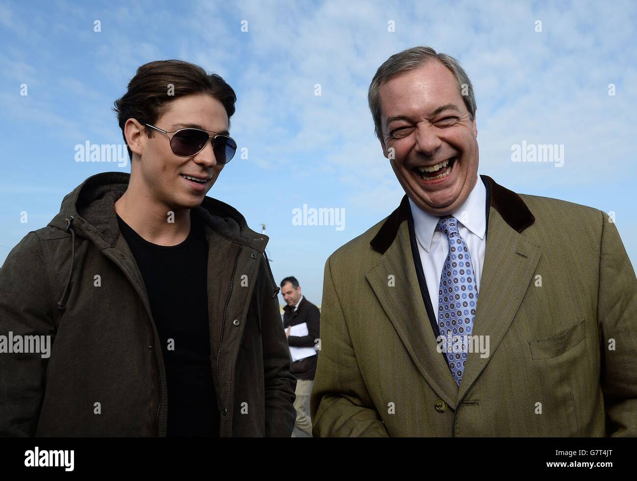 Ukip Party Leader Nigel Farage Meets The Only Way Is Essex Star Joey