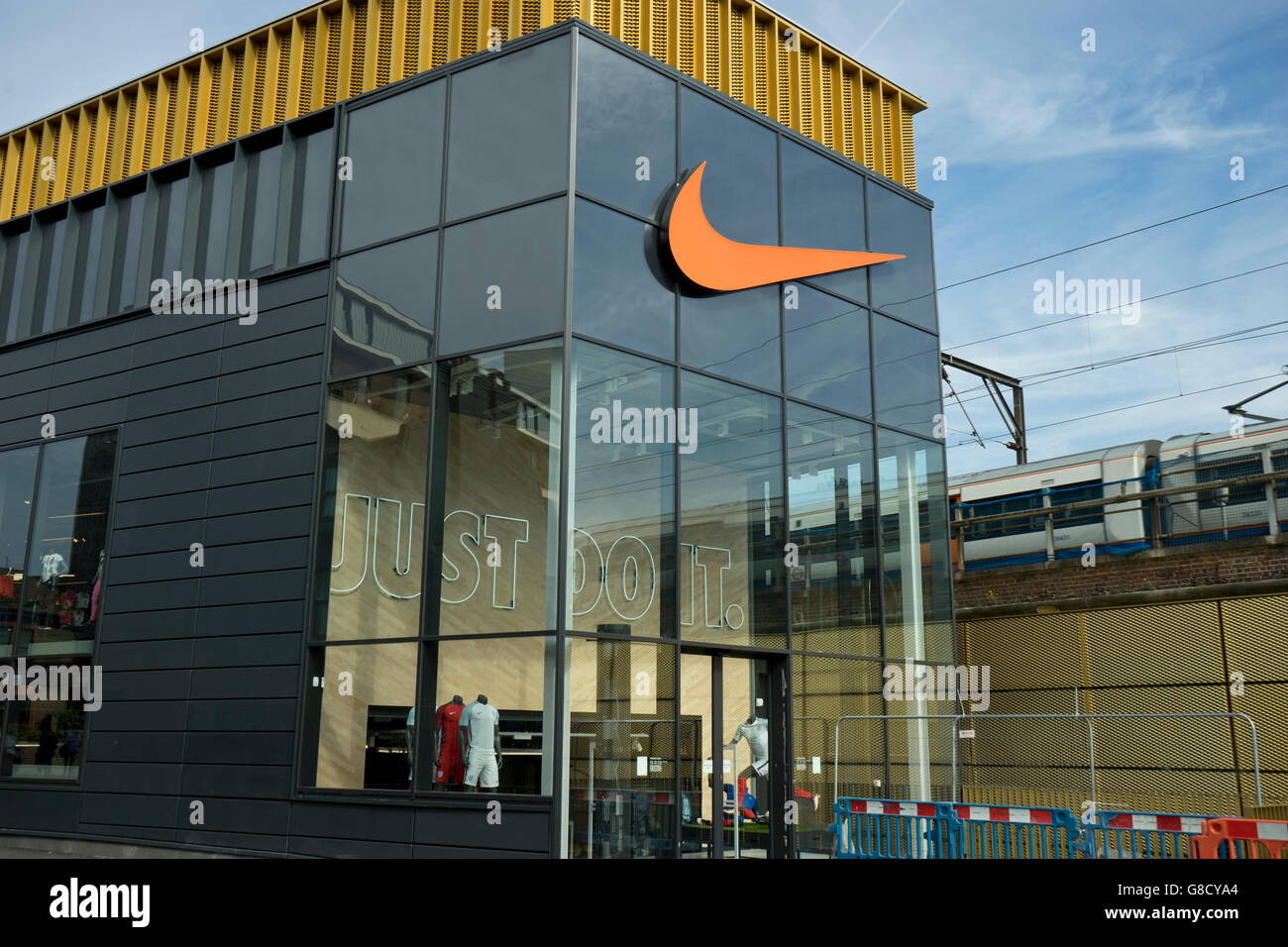 Nike new brand retail outlet in Hackney, east London, UK Stock Photo, Royalty Free Image ...