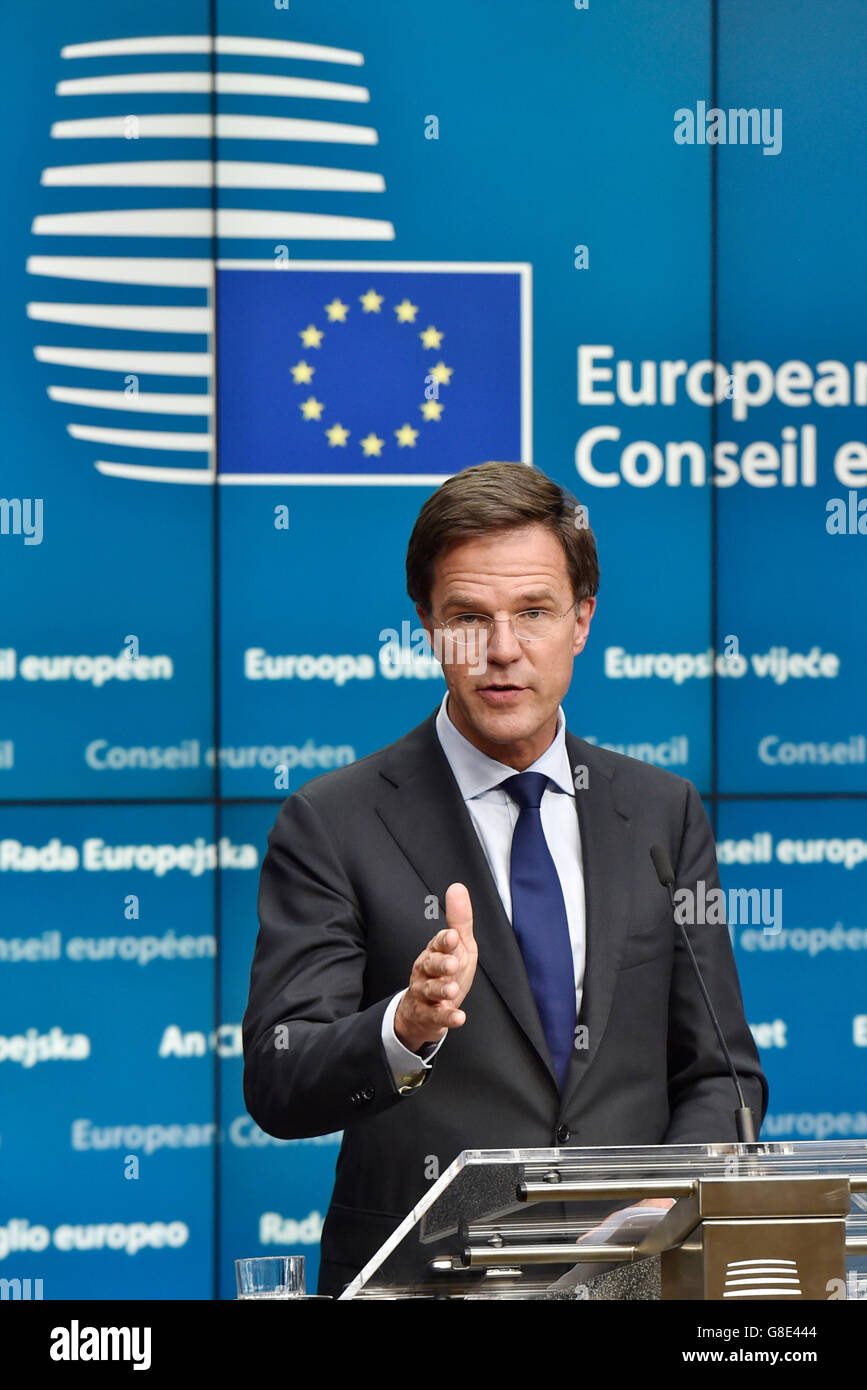 Brussels, Belgium. 28th June, 2016. European Council Meeting In Stock ...