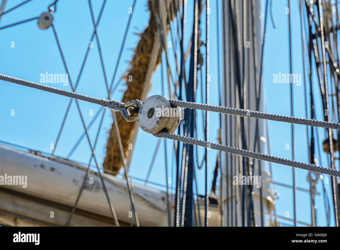 Rigging With Sail Of A Sailing Ship Hi Res Stock Photography And Images