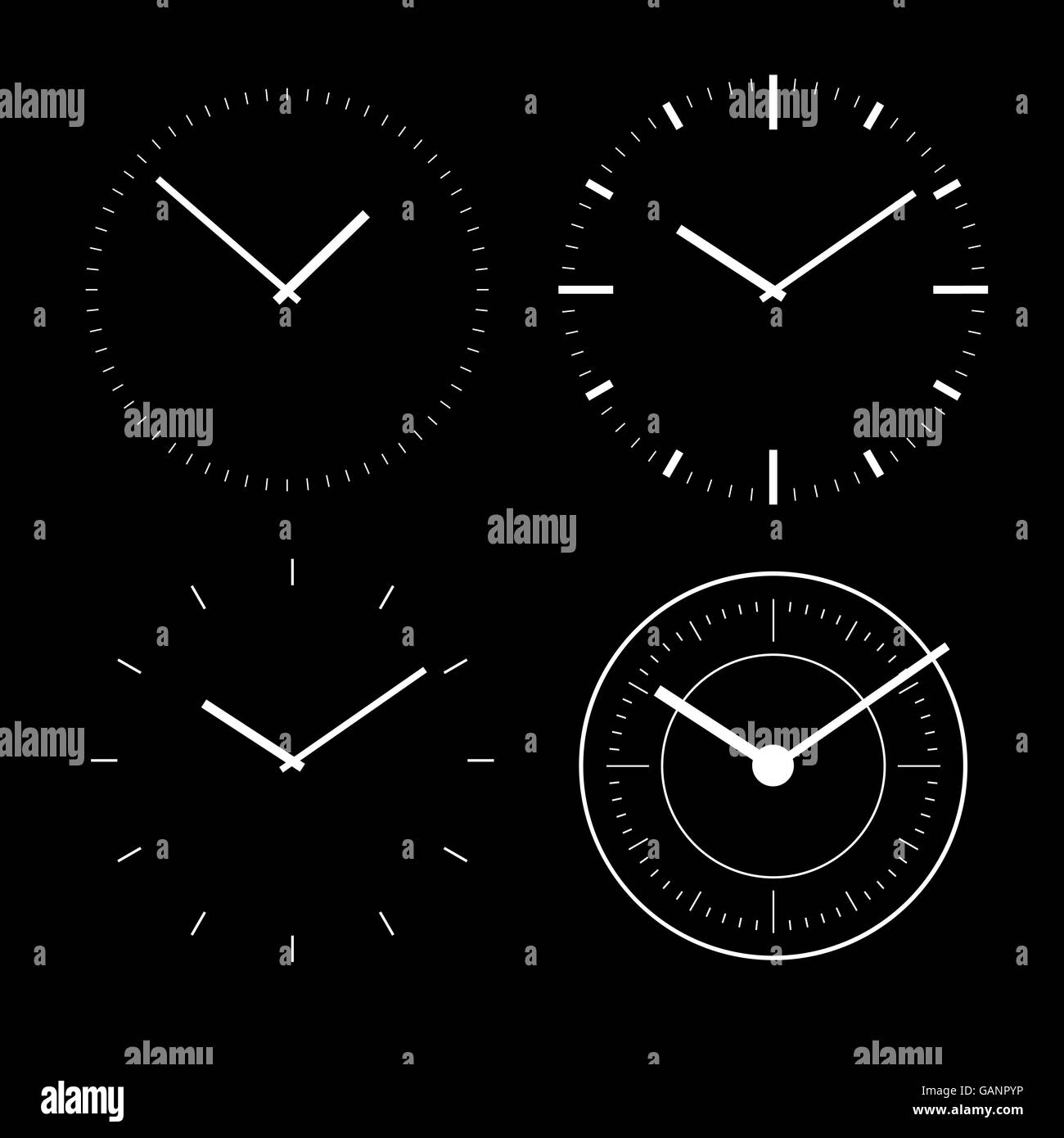 Set Of Clocks Stock Vector Image Art Alamy