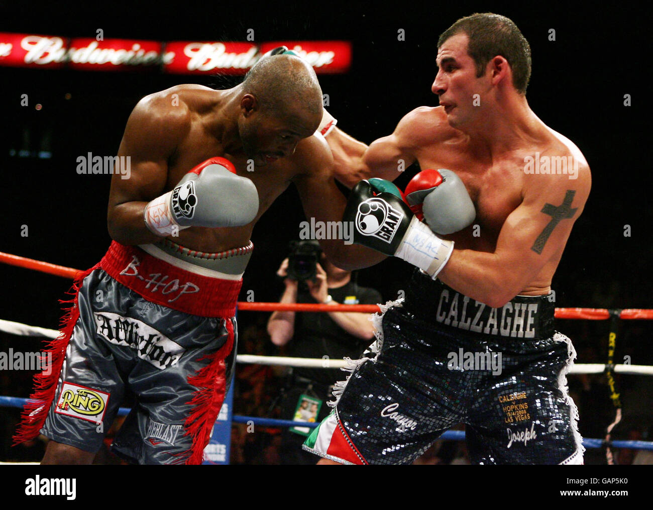 Boxing LightHeavyweight Title Joe Calzaghe v Bernard Hopkins Stock