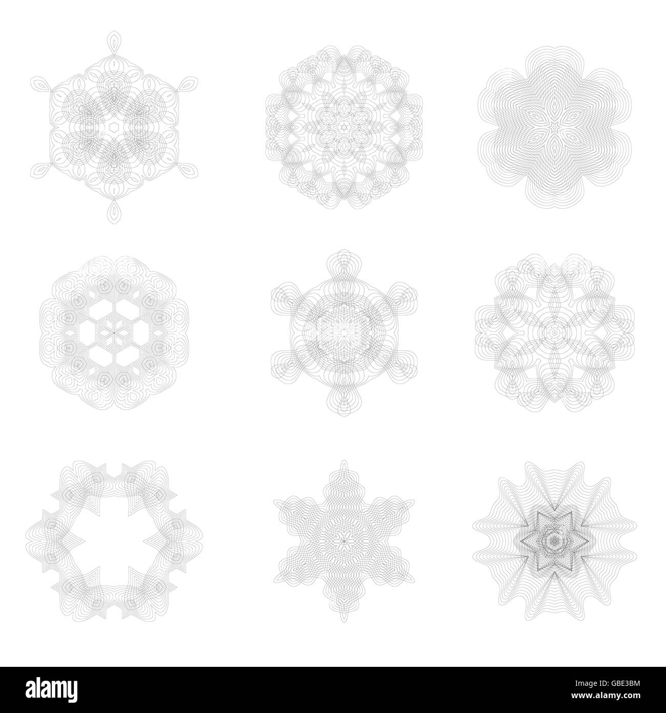 Set Of Rosettes Isolated Stock Vector Image Art Alamy