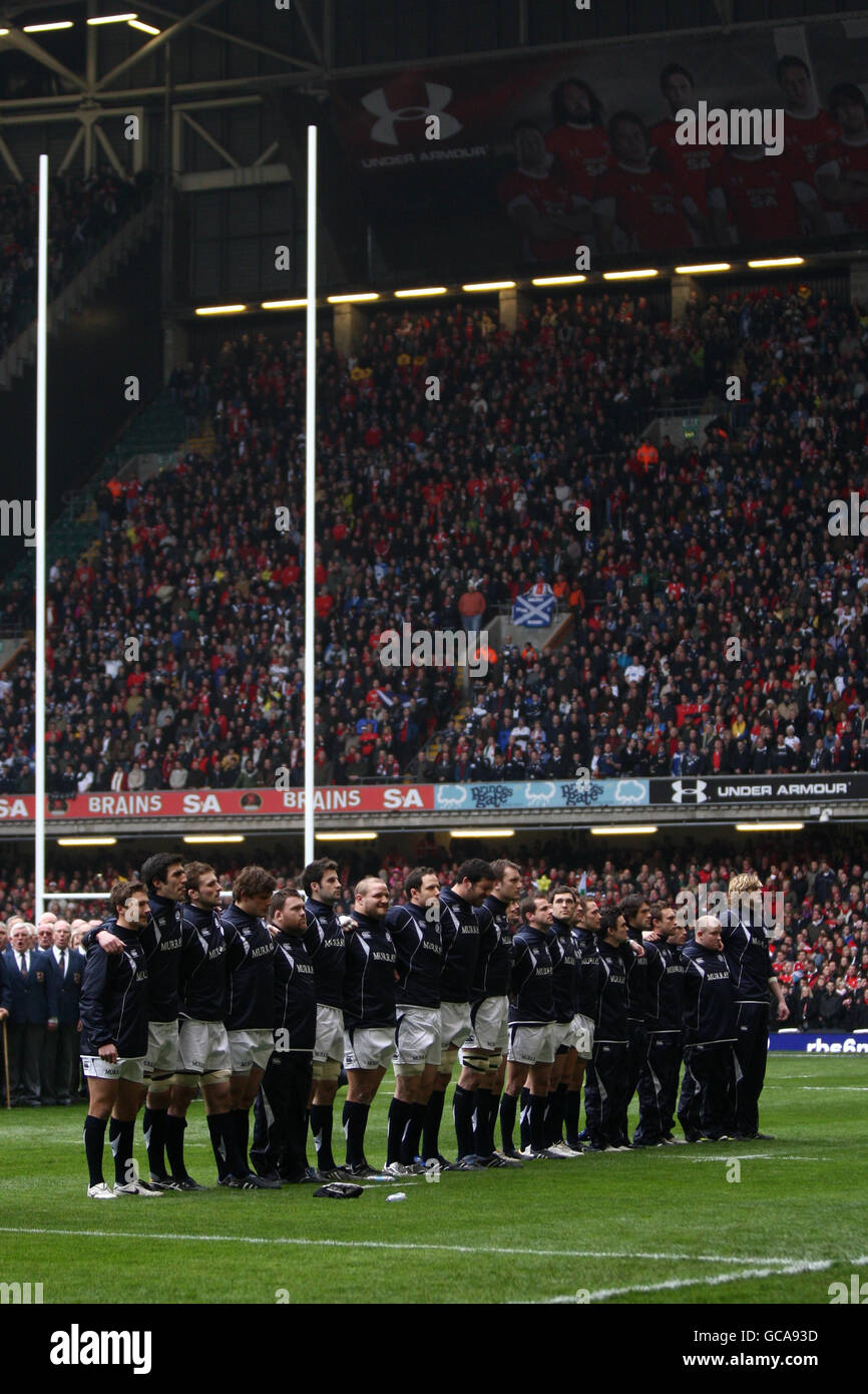 Scotland Line Up At For The National Anthems Hi Res Stock Photography