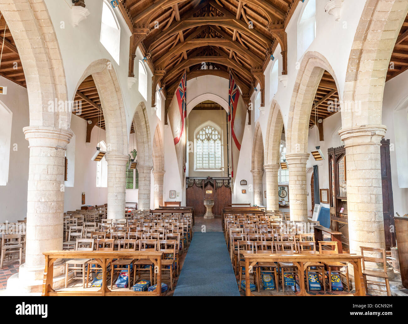 The Church of All Saints in Burnham Thorpe, Norfolk, birthplace of Stock Photo, Royalty Free The Church of All Saints in Burnham Thorpe, Norfolk, birthplace of Stock Photo, Royalty Free