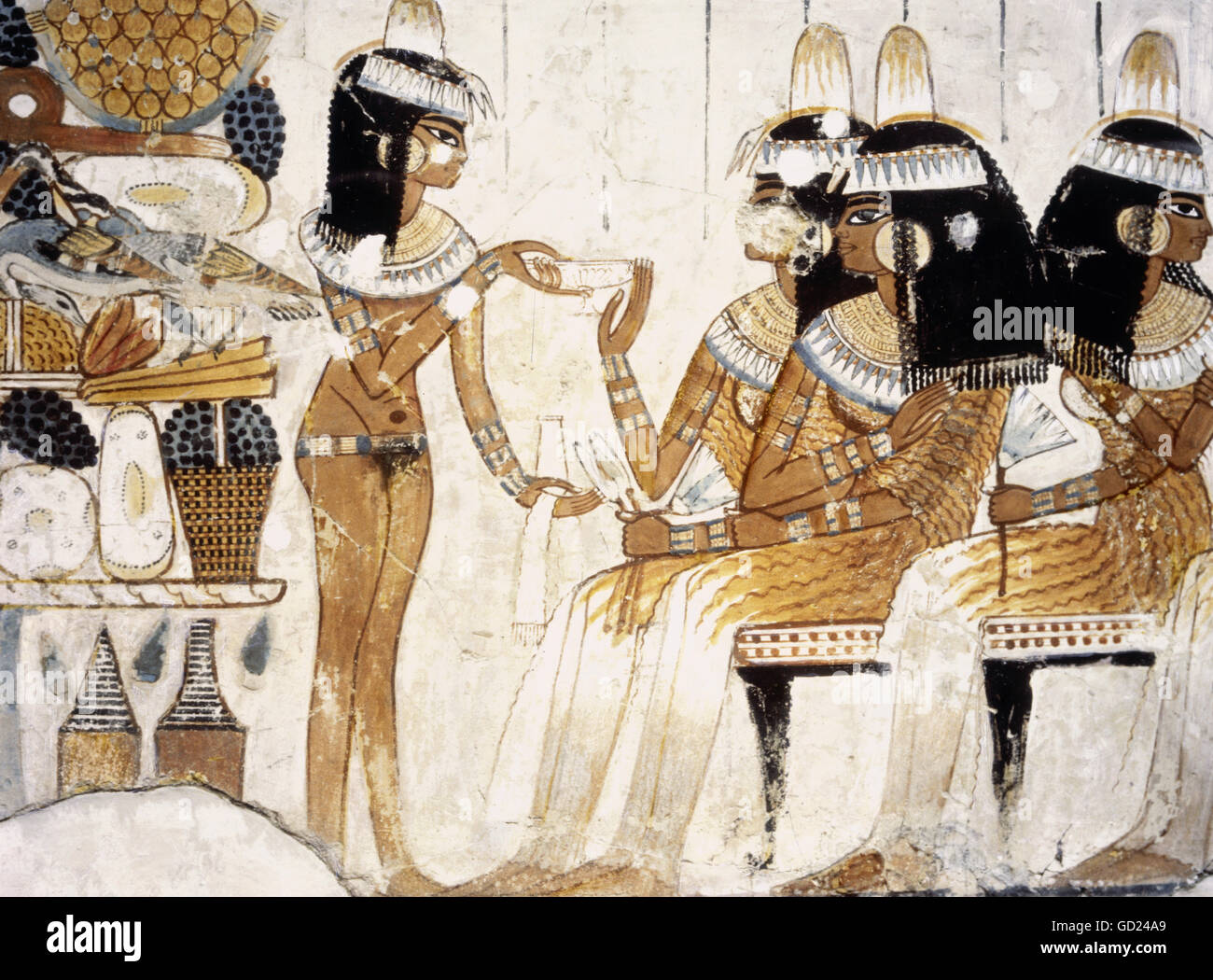 Fine Arts, Ancient World, Egypt, Painting, Wallpainting, Servant Stock ...