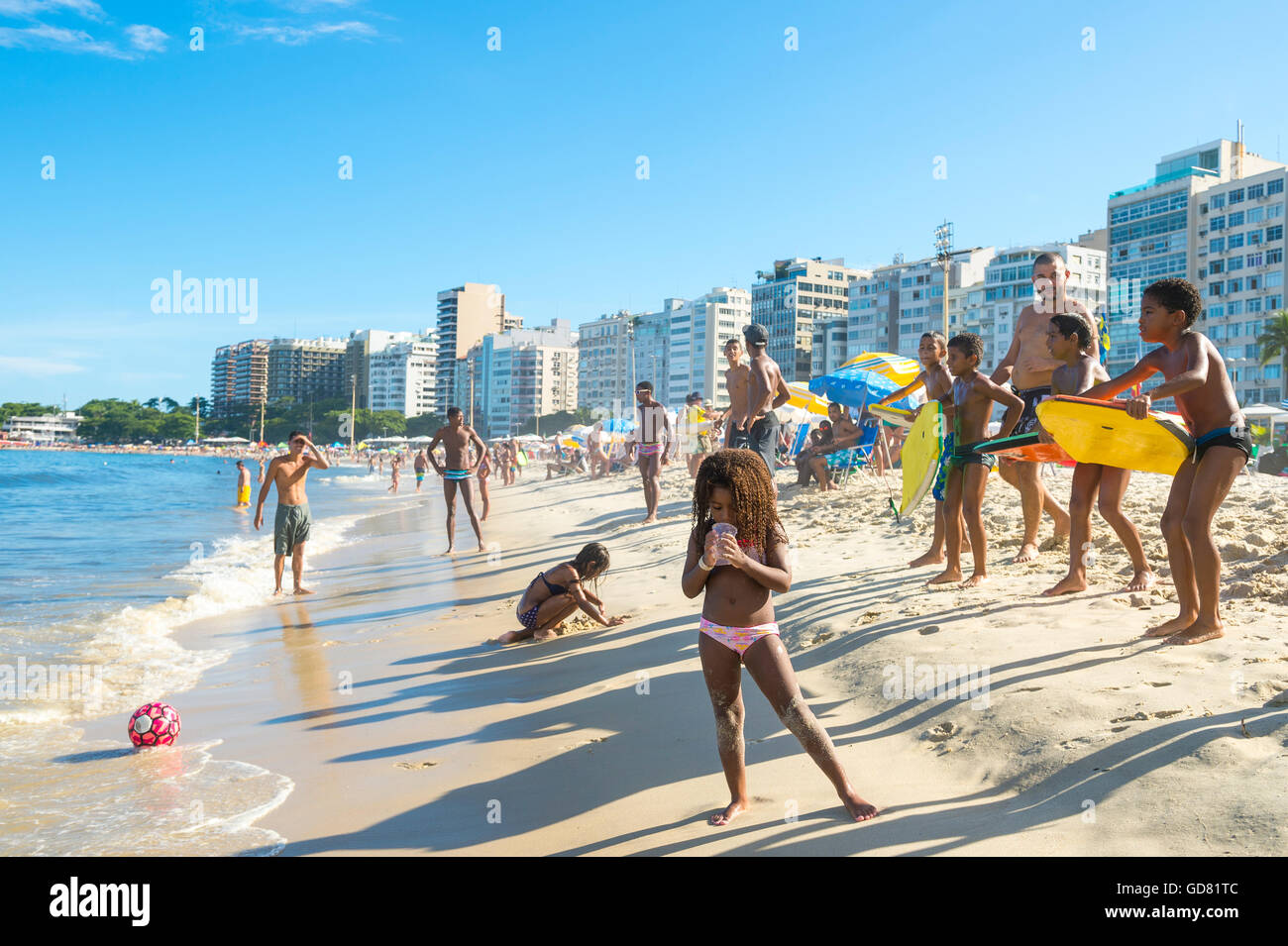 Rio Janeiro Brazil February 2018 People Copacabana Beach 