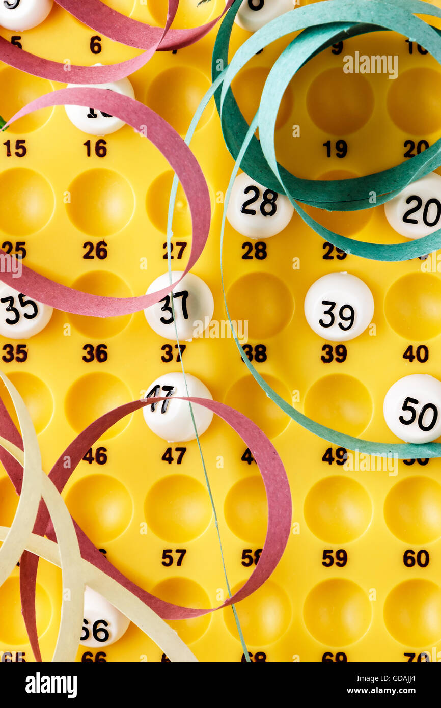 Bingo Game With Cards To Play And Serpentines Vertical Image Explore