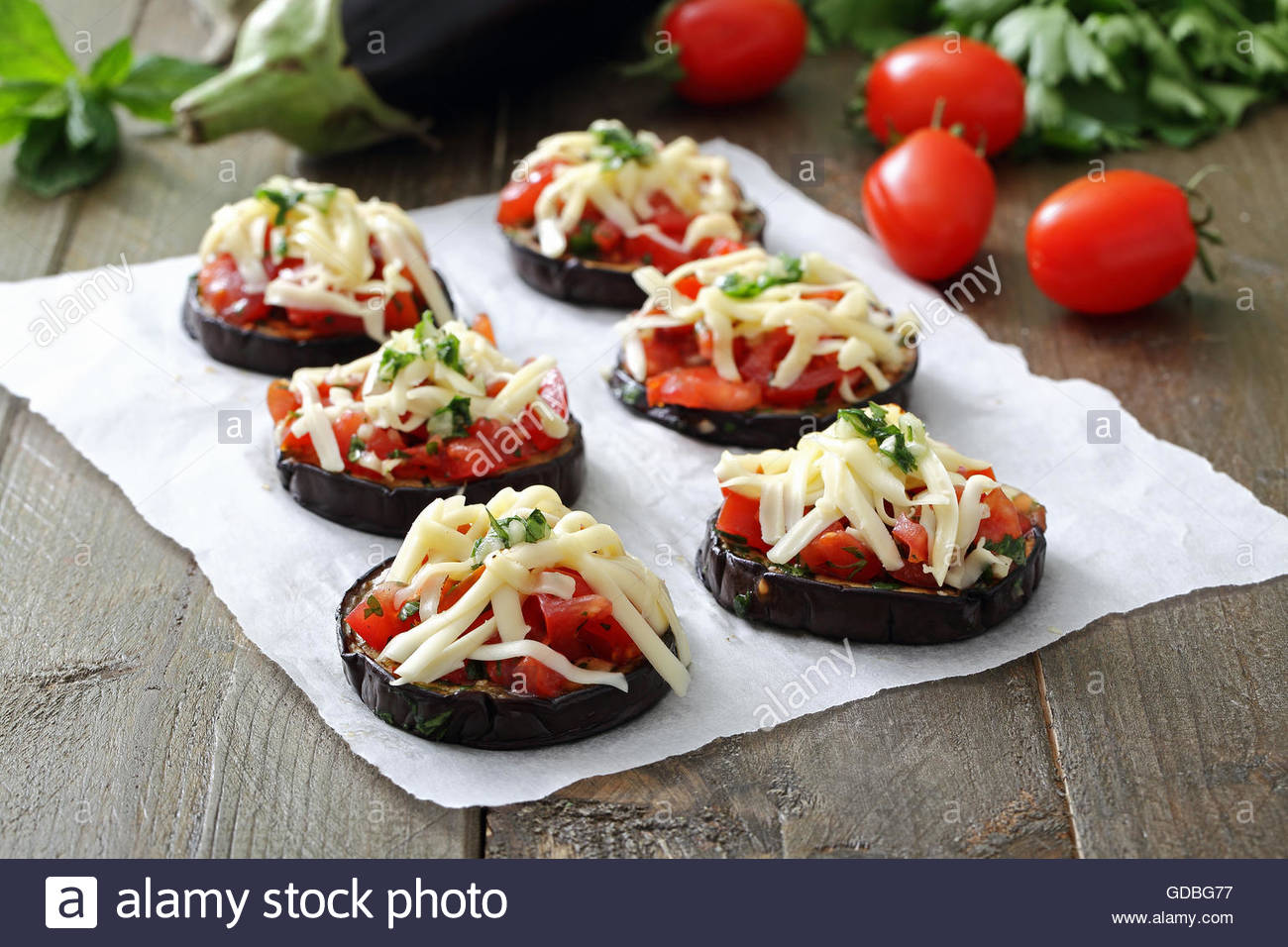 2019 year - Aubergine and salami stacks 2019 year