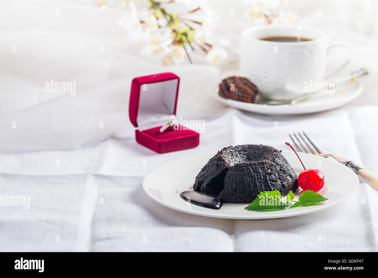 Hot Chocolate Pudding Stock Photo Alamy