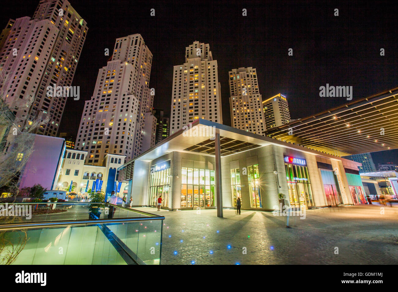 View of newly constructed The Walk in JBR, Dubai, UAE Stock Photo