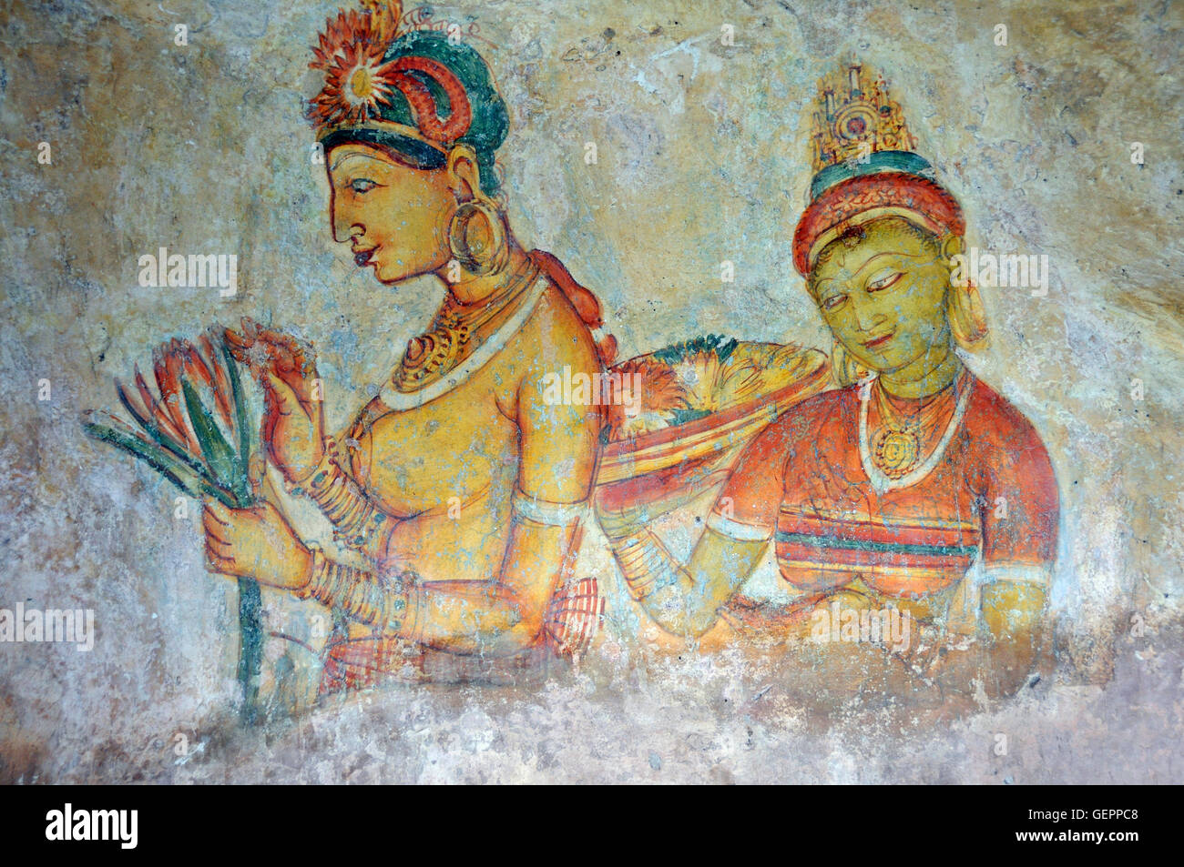 Geography Travel Sri Lanka Sigiriya Fine Arts Clouds Girl Fresco