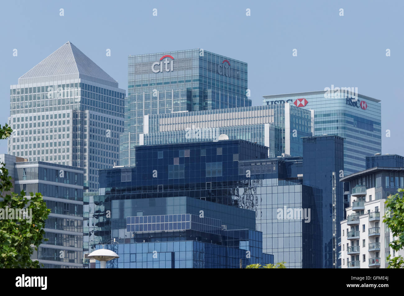 Banking hub of Canary Wharf in London England United Kingdom UK Stock