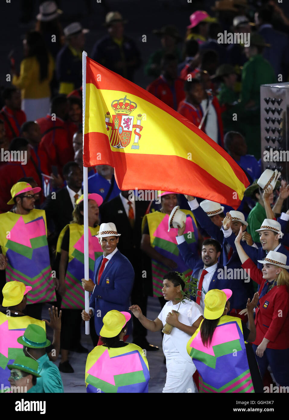 Rafael Nadal Carries The Flag Of Spain During The Rio Olympic Games