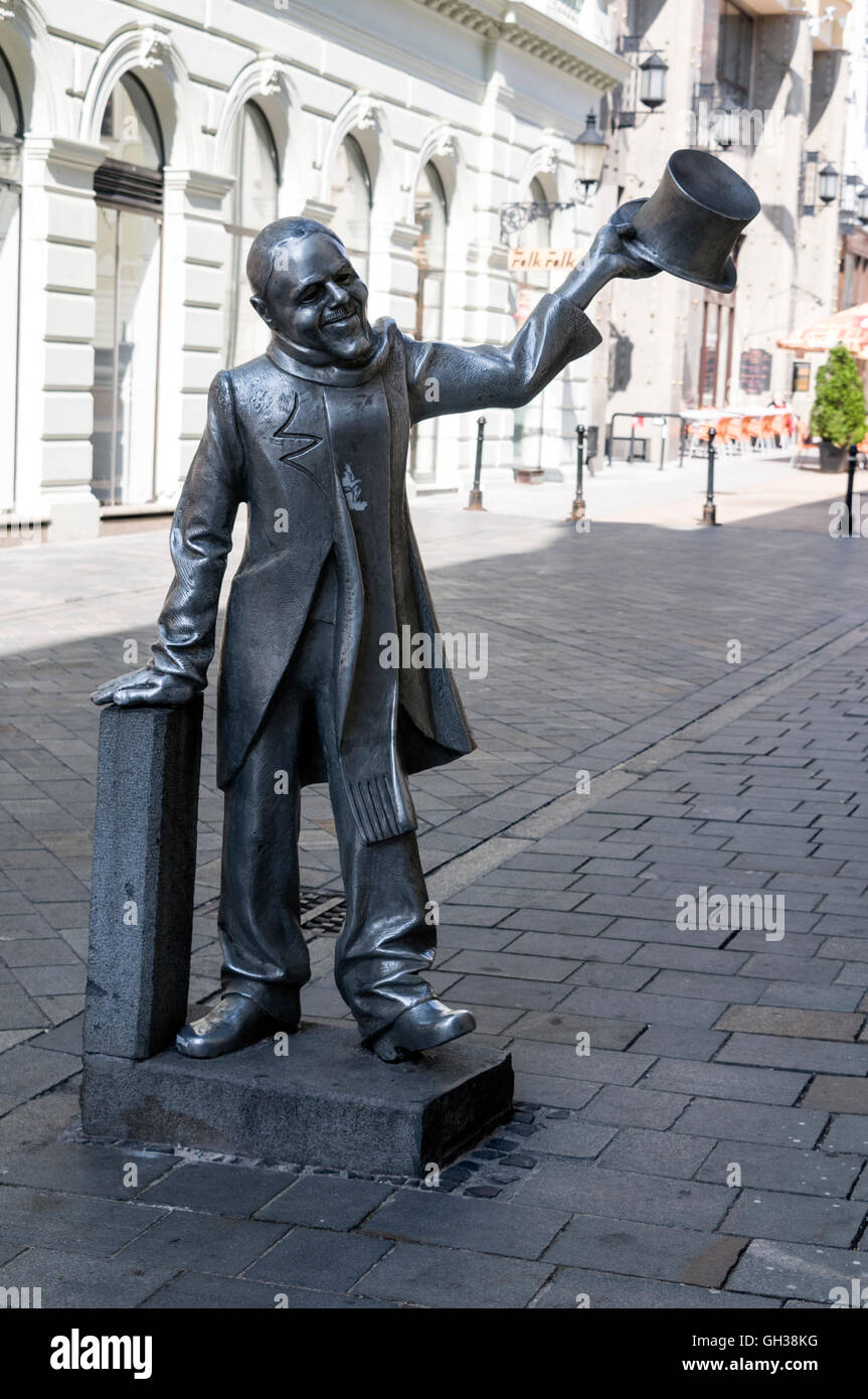 One of the many quirky statues in Bratislava old town, Bratislava in