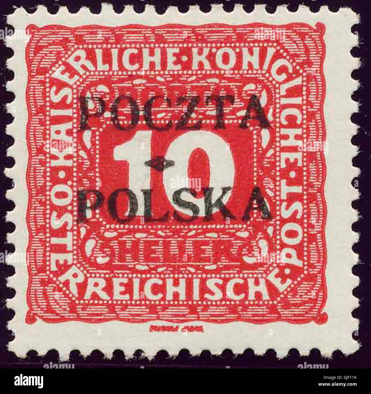 Krakow 1919 10hal Postage Due Stock Photo Alamy