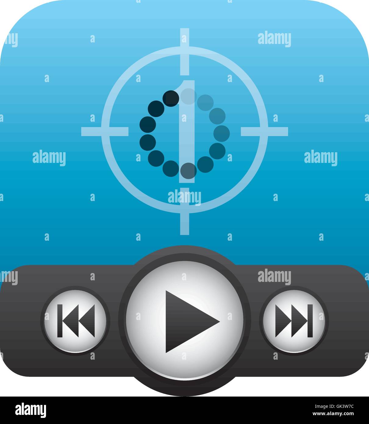 media player control panel icon Stock Vector Art & Illustration, Vector