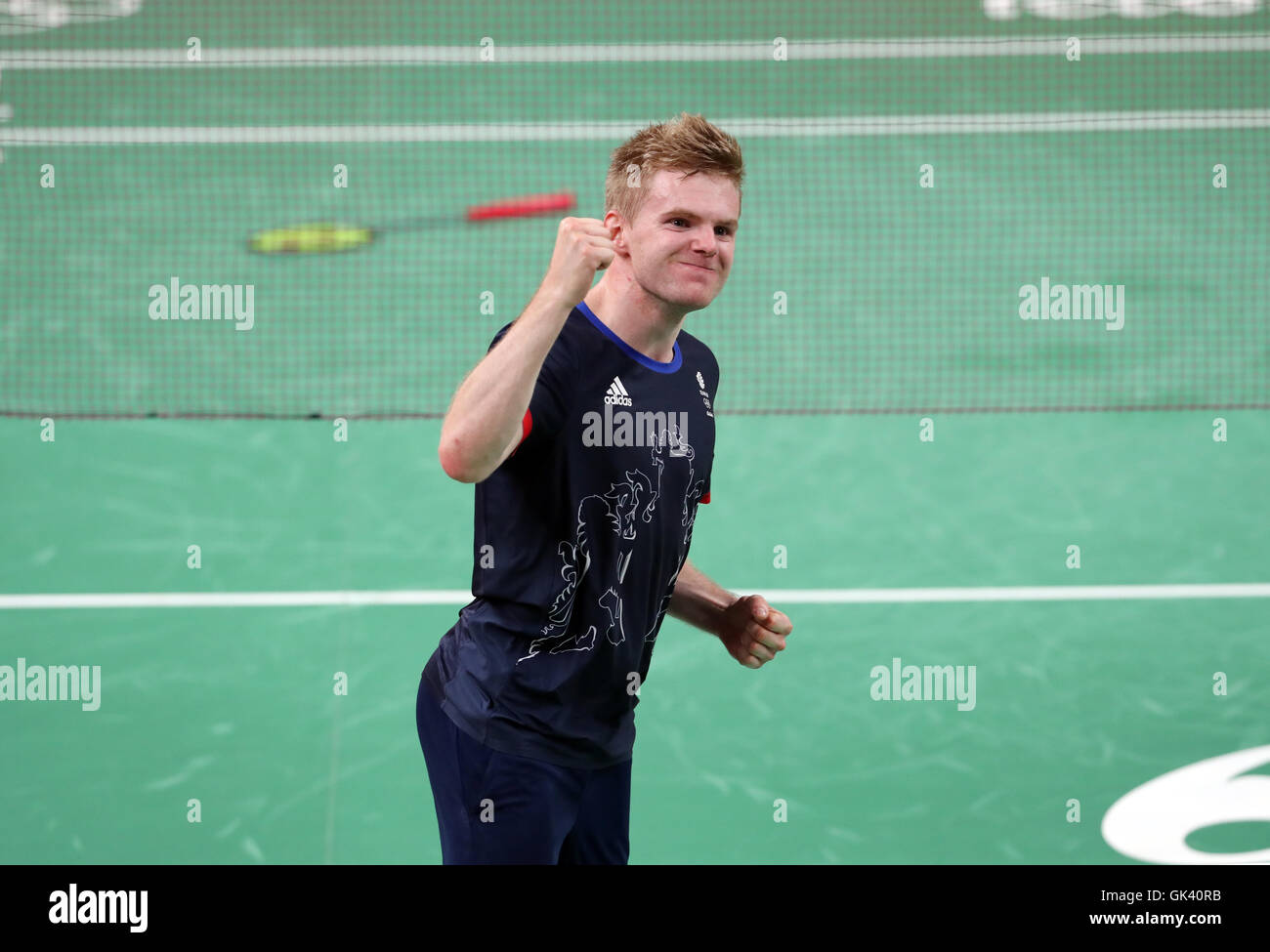 Great Britain's Marcus Ellis reacts following victory over China's