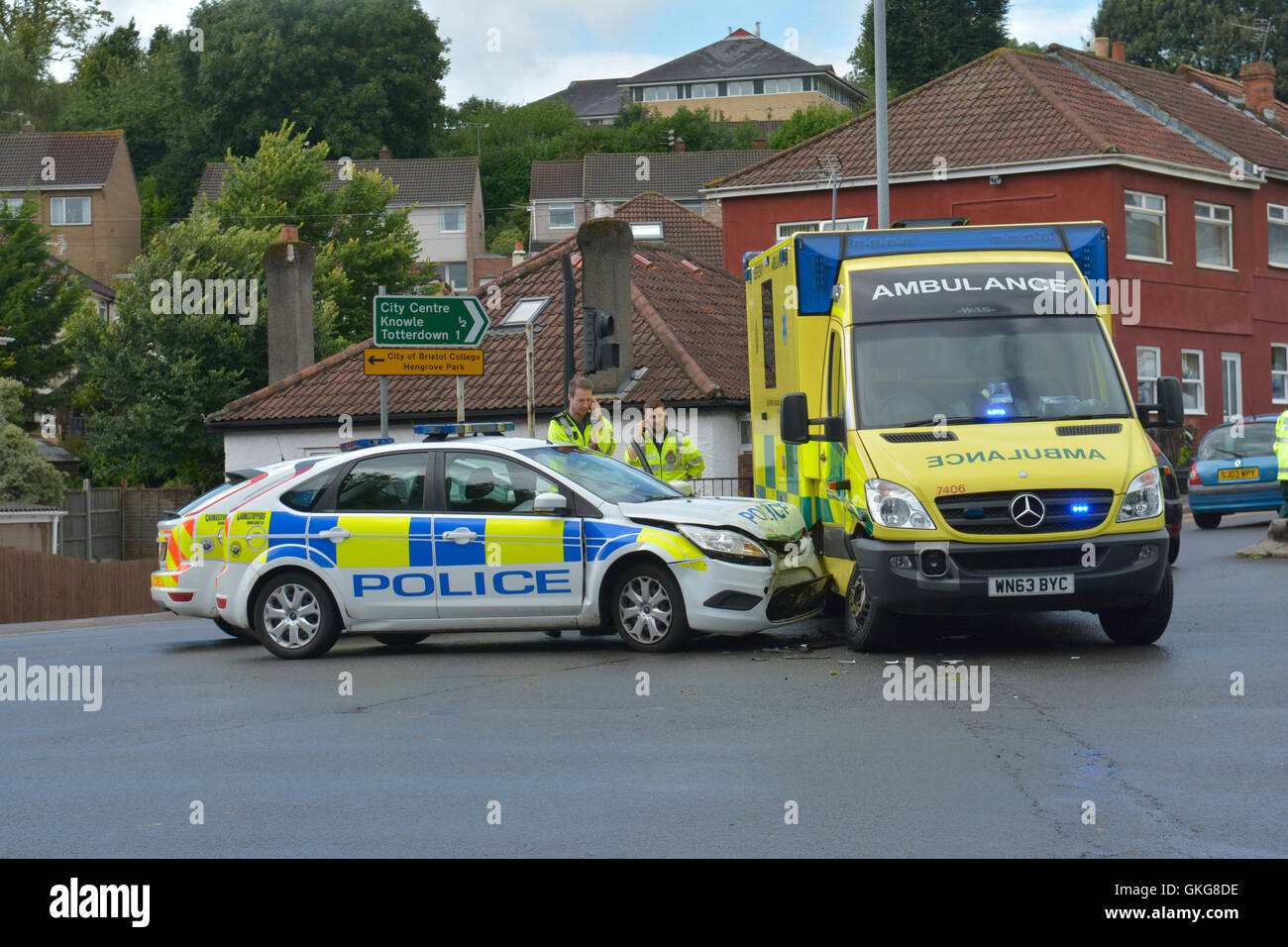 Bristol, UK. 20th August, 2016. Wells Road Junction of Airport Road Stock Photo, Royalty Free