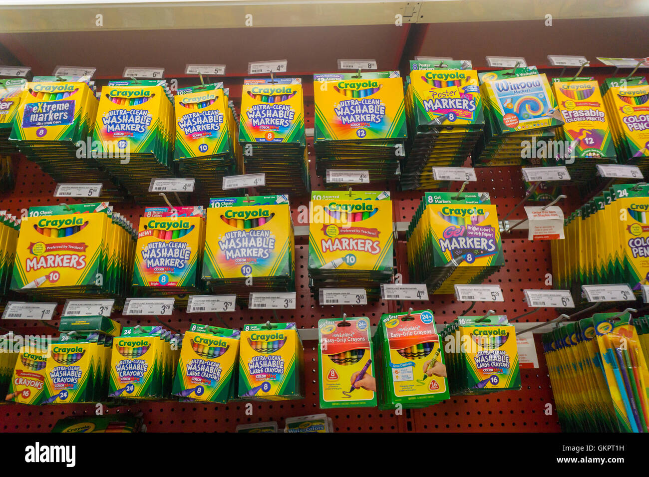 Back to school Crayola crayons in a Staples store in New York on Stock