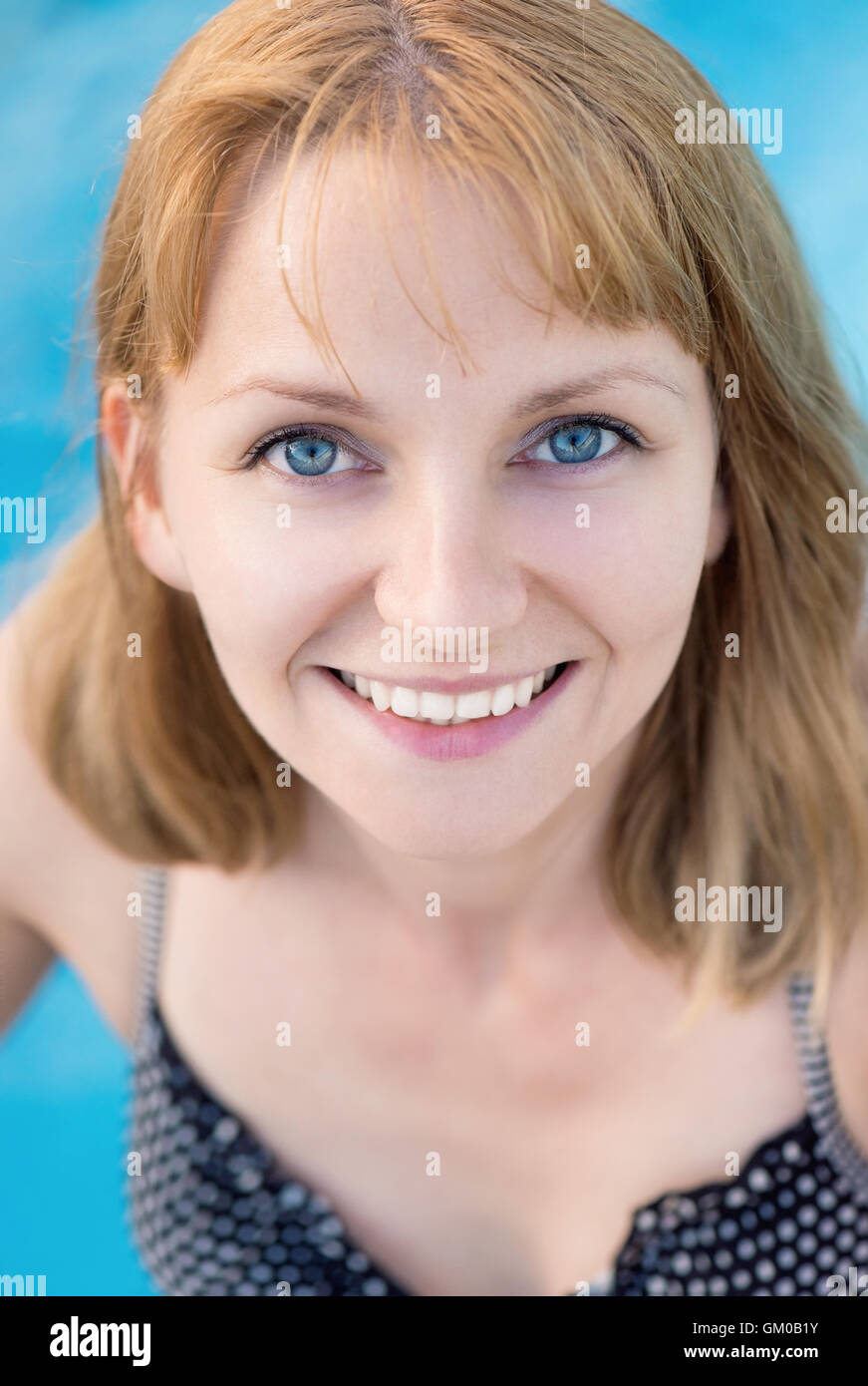 Woman In Pool Stock Photo Alamy