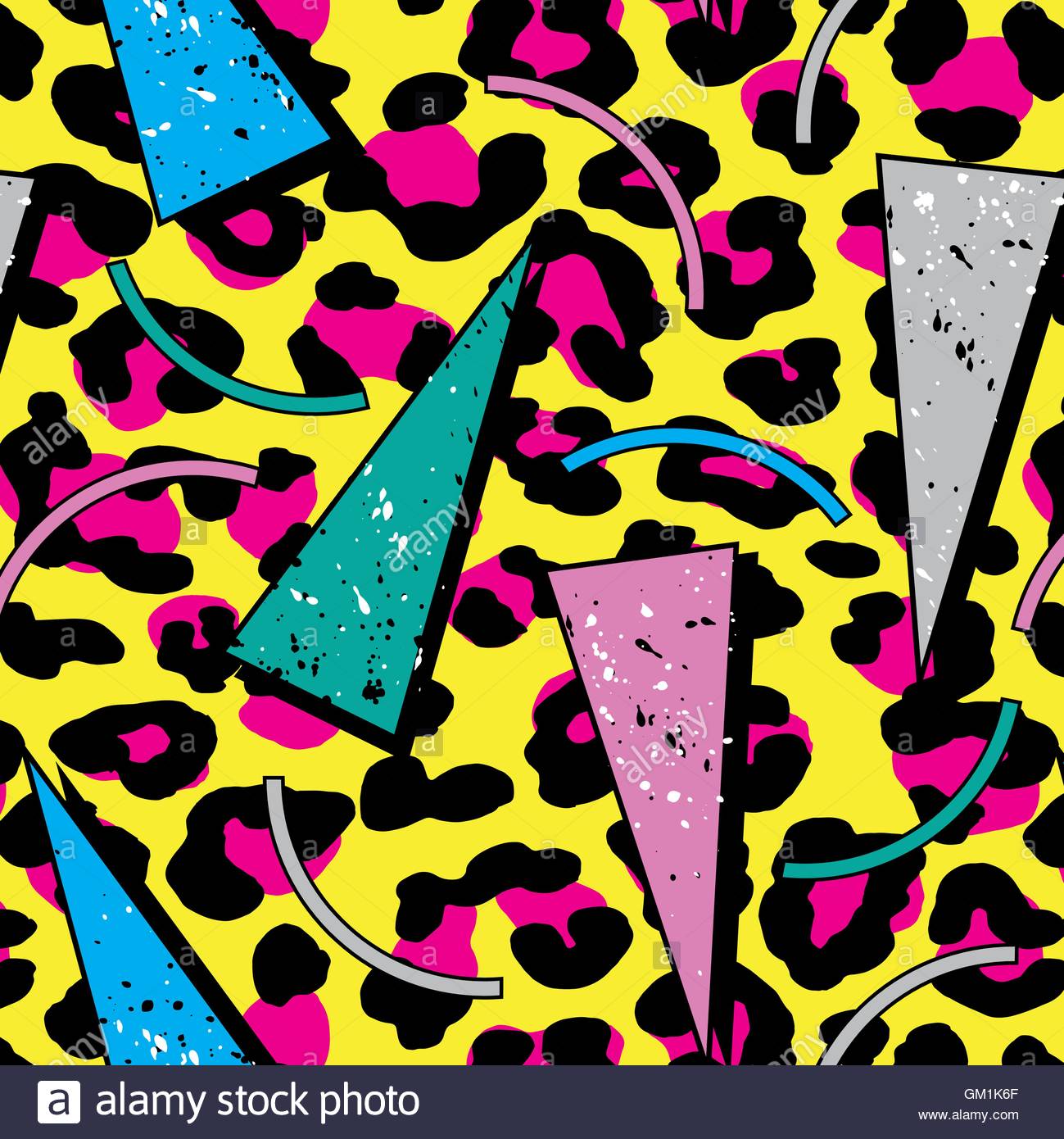 Retro 1980s Pattern Stock Vector Art & Illustration, Vector Image