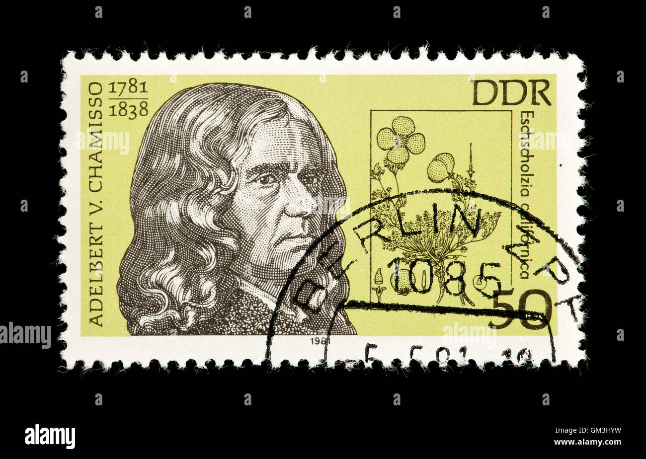 Postage Stamp From East Germany Ddr Depicting Adelbert V Chamisso