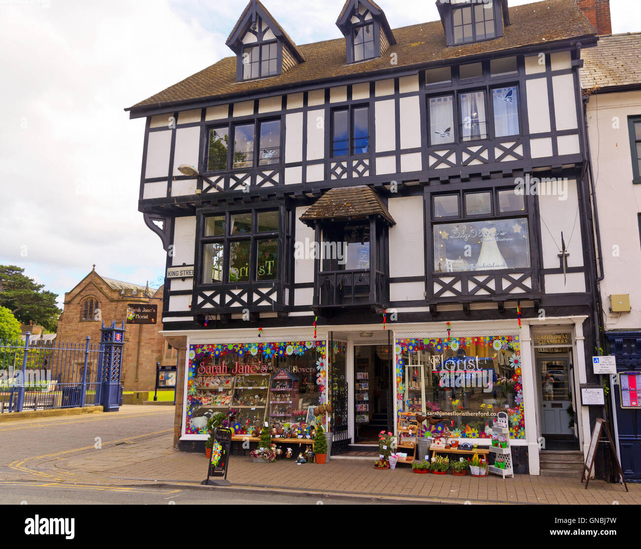 Hereford The Old Florist Shop in King Street Stock Photo, Royalty Free